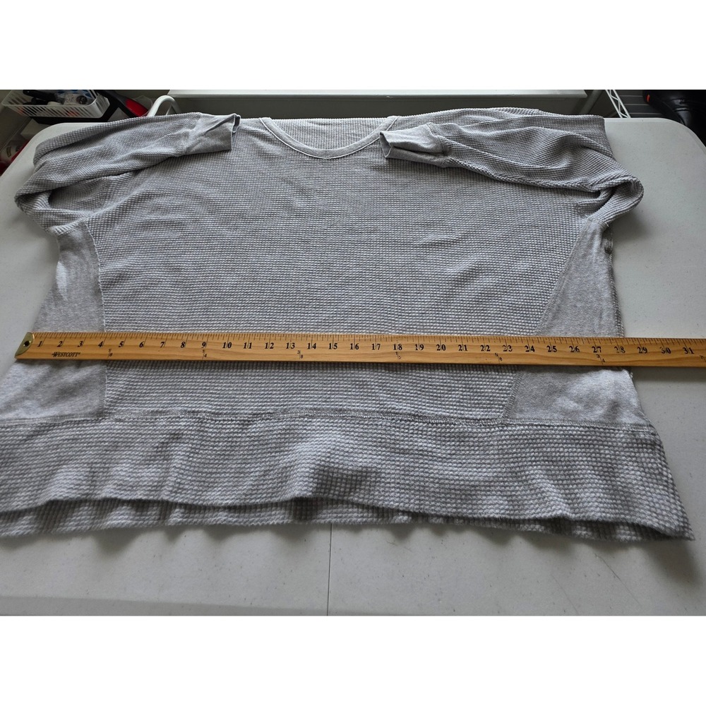 OFFLINE by Aerie Wow Waffle Knit Oversized Top XL Long Sleeves Thumbholes Gray - Picture 9 of 14